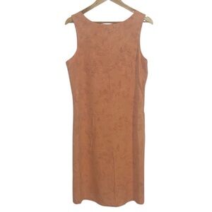 Tommy Bahama Peach Silk Sheath Dress, Sleeveless beach, Vintage dead stock,  12